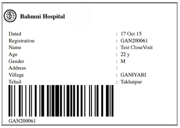 Sample Print Card with Barcode